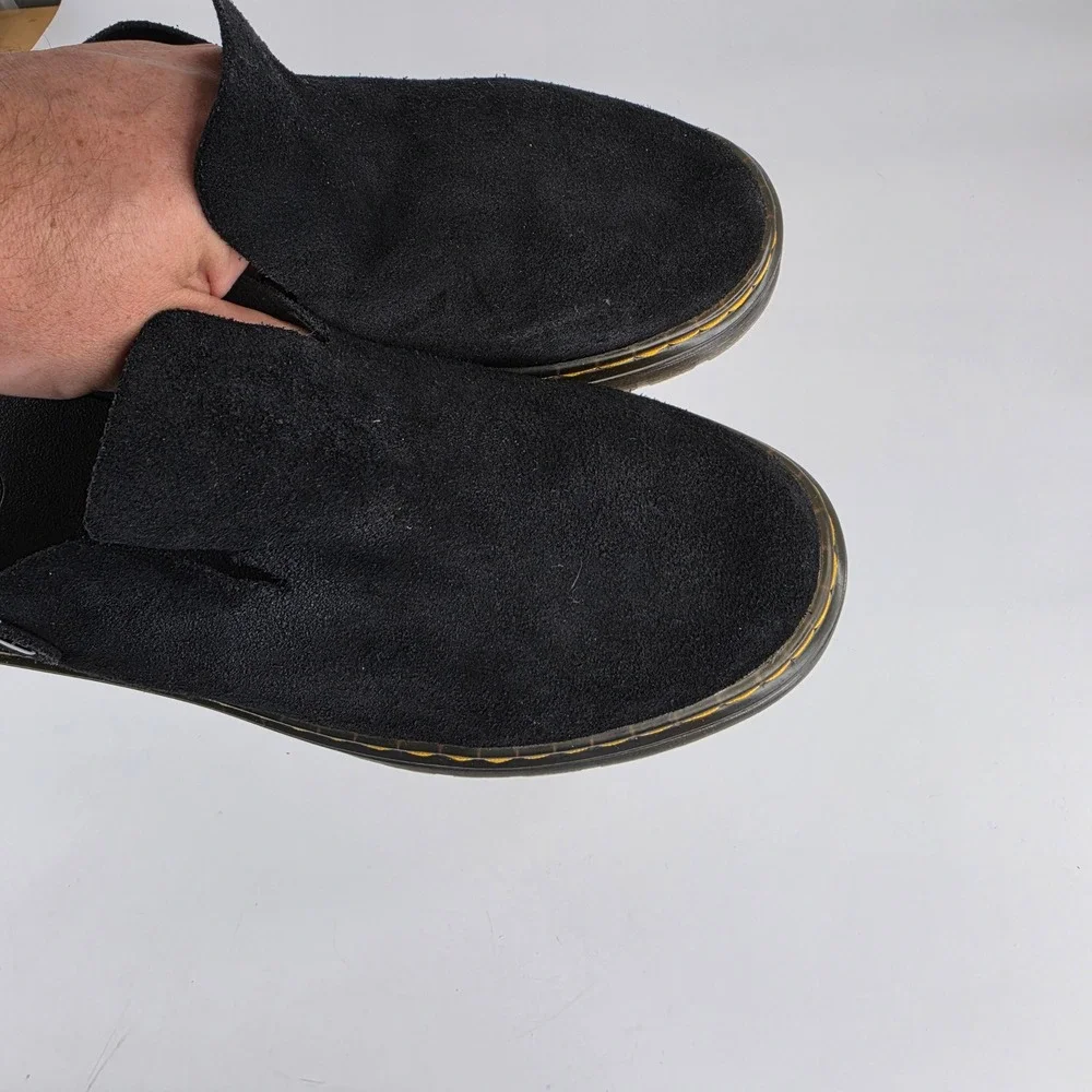 Dr. Martens Carlson Black Suede Lusso Mules Sandals Men 11 Women 12 Buckle Strap